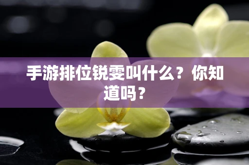 手游排位锐雯叫什么？你知道吗？
