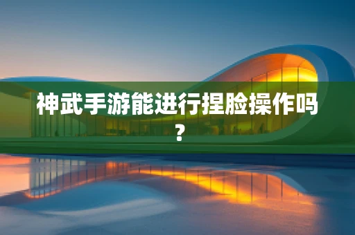 神武手游能进行捏脸操作吗？
