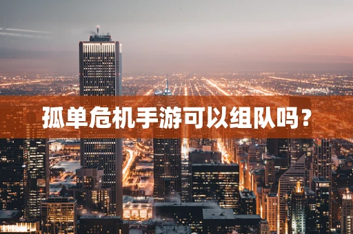 孤单危机手游可以组队吗？