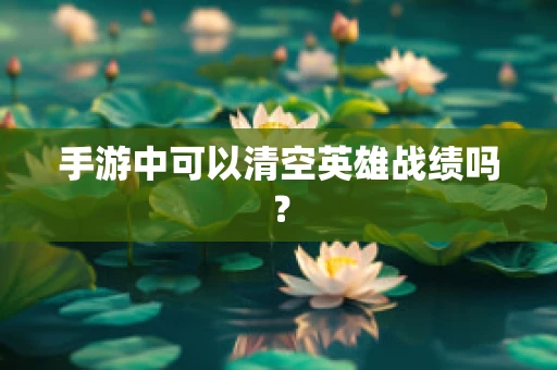 手游中可以清空英雄战绩吗？