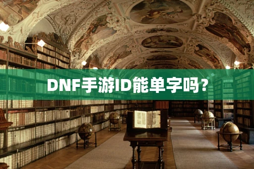 DNF手游ID能单字吗？