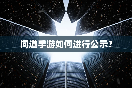 问道手游如何进行公示？