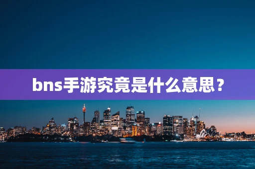 bns手游究竟是什么意思？