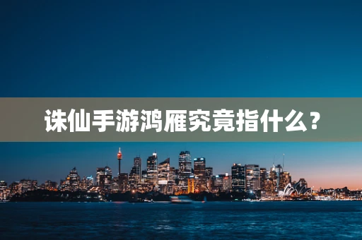 诛仙手游鸿雁究竟指什么？