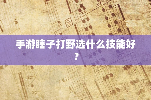手游瞎子打野选什么技能好？