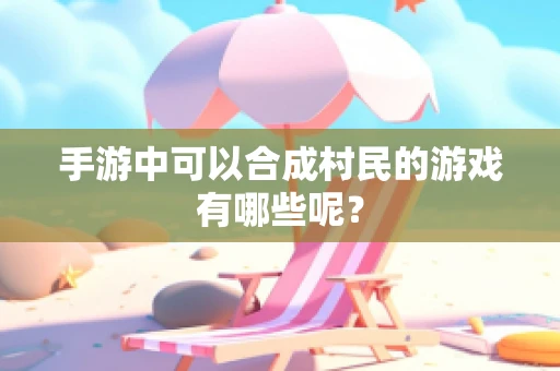 手游中可以合成村民的游戏有哪些呢？