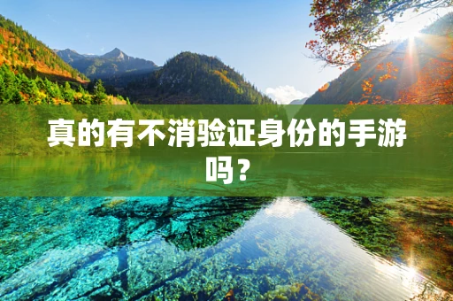 真的有不消验证身份的手游吗？