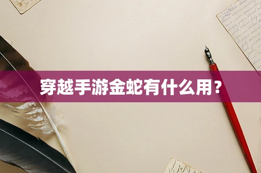 穿越手游金蛇有什么用？